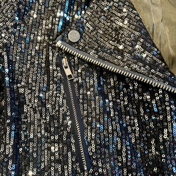 FREE PEOPLE Midnight Message Sequin Moto Jacket NWT XS - Picture 13 of 13